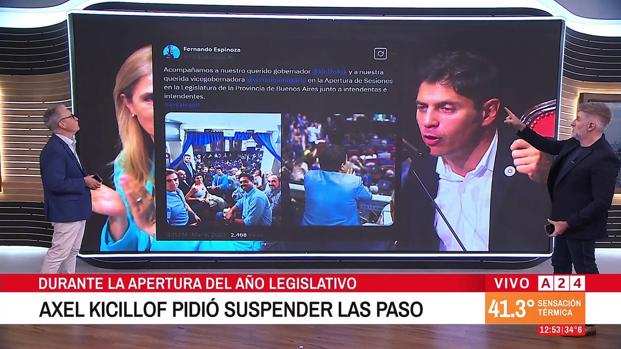 📢 AXEL KICILLOF PIDIÓ SUSPENDER LAS PASO DURANTE LA APERTURA LEGISLATIVA