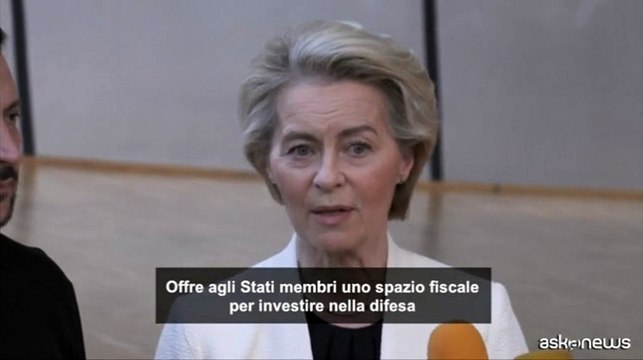 Von der Leyen: da piano riarmo Ue anche fondi per difesa Ucraina