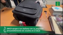 DNCD atrapa a un italiano con 24 paquetes presumiblemente de cocaína en el AILA