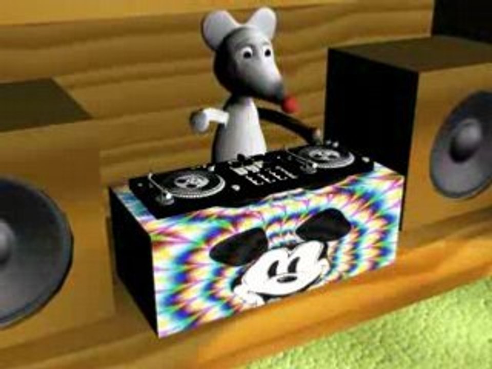 Souris 3D " Quand le chat n'est pas la ..."