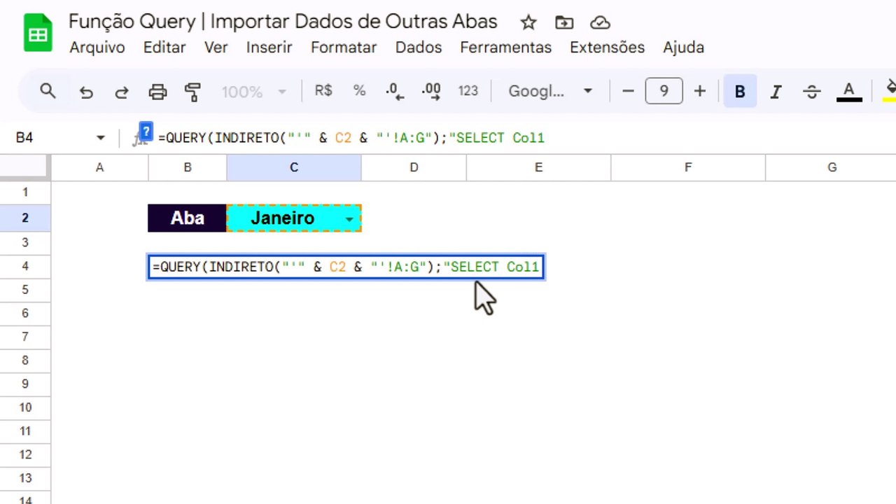 Planilhas Google | Importar Dados de Outras Abas | Função Query