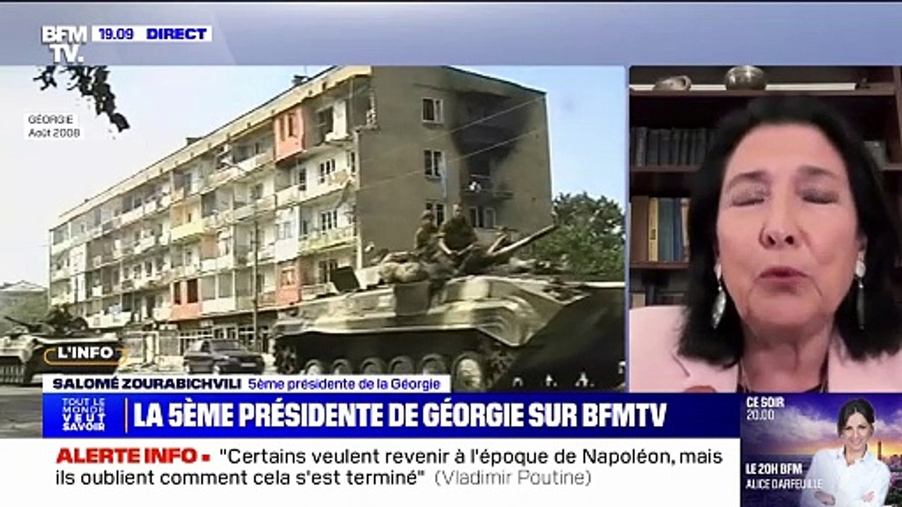 Allocution d'Emmanuel Macron: "On ne peut que se réjouir de voir que l'Europe se constitue en un ensemble puissant", affirme Salomé Zourabichvili, présidente de la Géorgie