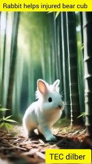 Rabbit helps injured bear cub