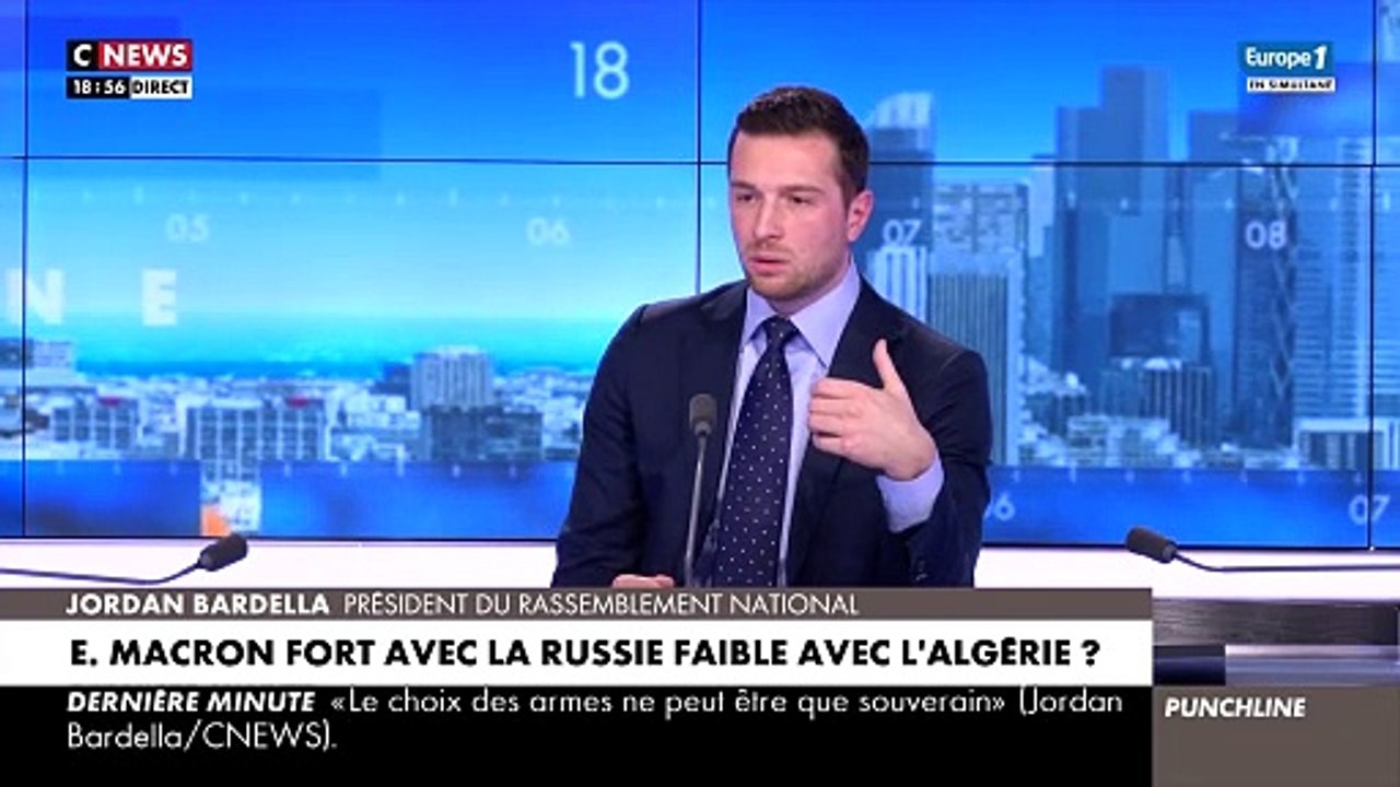 Tensions entre Paris et Alger : «Nous avons donné son indépendance à l'Algérie, il faut maintenant qu'elle nous donne la notre», estime Jordan Bardella