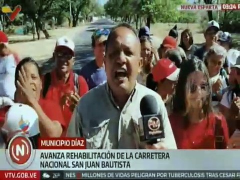 Nueva Esparta | Avanza rehabilitación de 14 km de vialidad en la Carretera Nacional San Juan Bautista