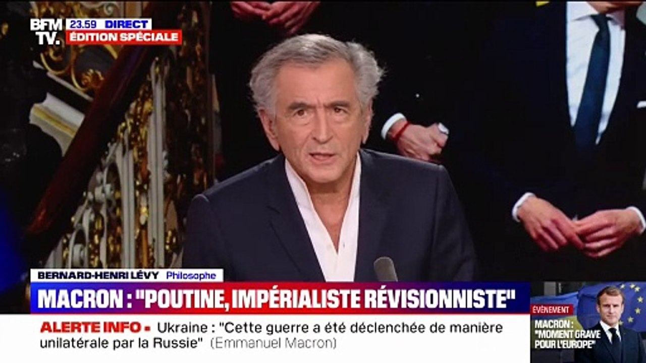Ukraine: Bernard Henri-Lévy affirme qu'Emmanuel Macron "sauve l'honneur" face à Vladimir Poutine