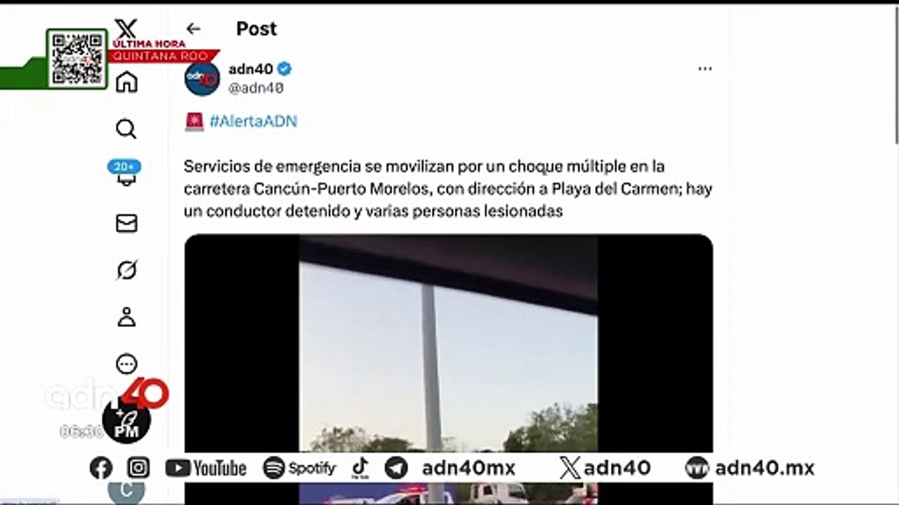 🚨¡Última Hora! Choque múltiple deja varias personas lesionadas en carretera Cancún-Puerto Morelos