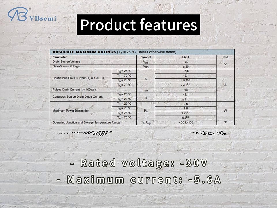 SSS3401L-VB is a SOT23 package P-Channel field effect MOS tube