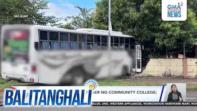 Bus, bumangga sa pader ng community college; isa, sugatan | Balitanghali