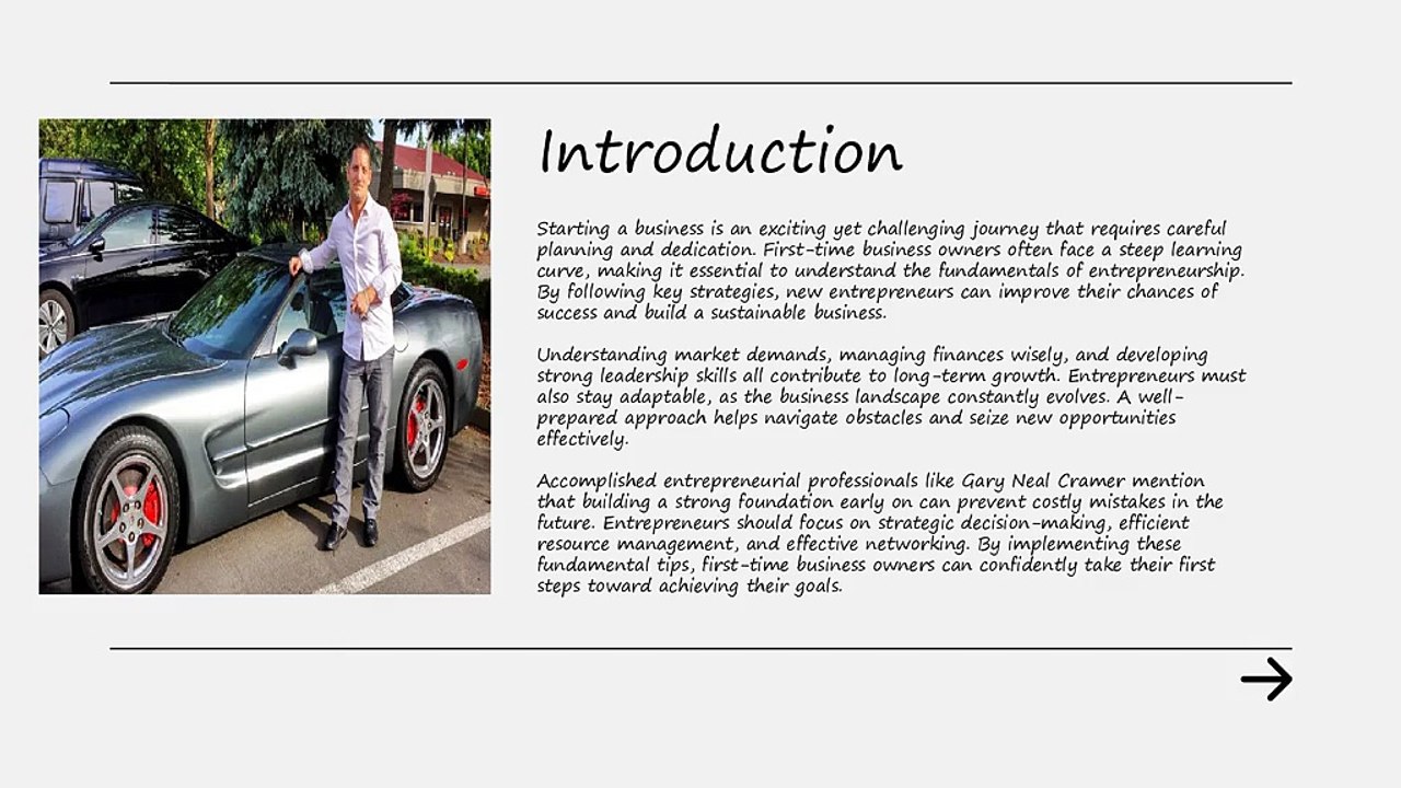 Entrepreneurship 101 Fundamental Tips for First-Time Business Owners by Accomplished Entrepreneurial Professionals including Gary Neal Cramer