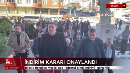 Bilecik'te öğrenci indirimine karşı çıkan dolmuşçular belediye meclisini bastı