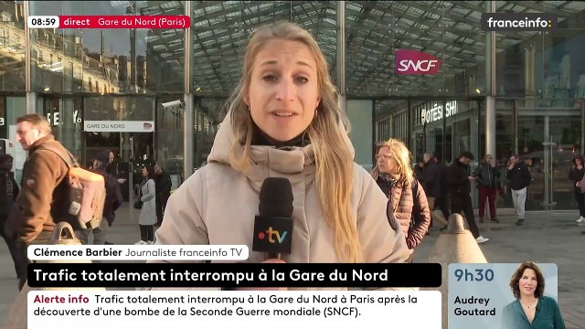 Gare du Nord: Le trafic interrompu ce matin après la découverte d’une bombe de la Seconde Guerre mondiale va rester fortement chamboulé toute la journée , previent le ministre chargé des Transports