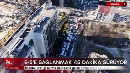 İstanbul trafiği durma noktasına geldi: Ambulansın zor anları