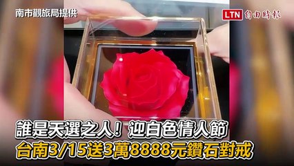 誰是天選之人！迎白色情人節 台南3/15送3萬8888元鑽石對戒（南市觀旅局提供）