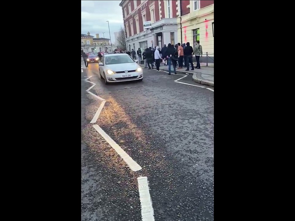Violent disorder involving fans from Southampton FC and Tottenham Hotspur on Terminus Terrace, at the junction with Oxford Street, Southampton, on Saturday 18th March 2023