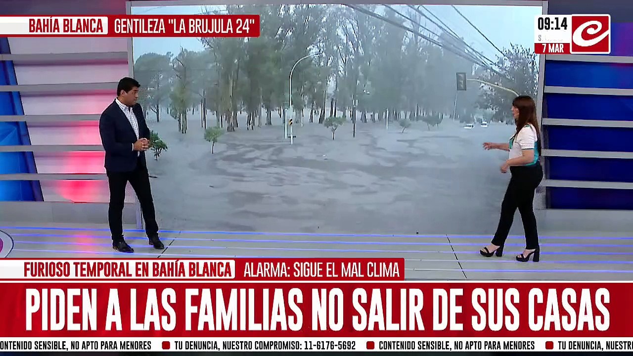 Bahía Blanca bajo el agua: temporal provocó terribles inundaciones en la ciudad