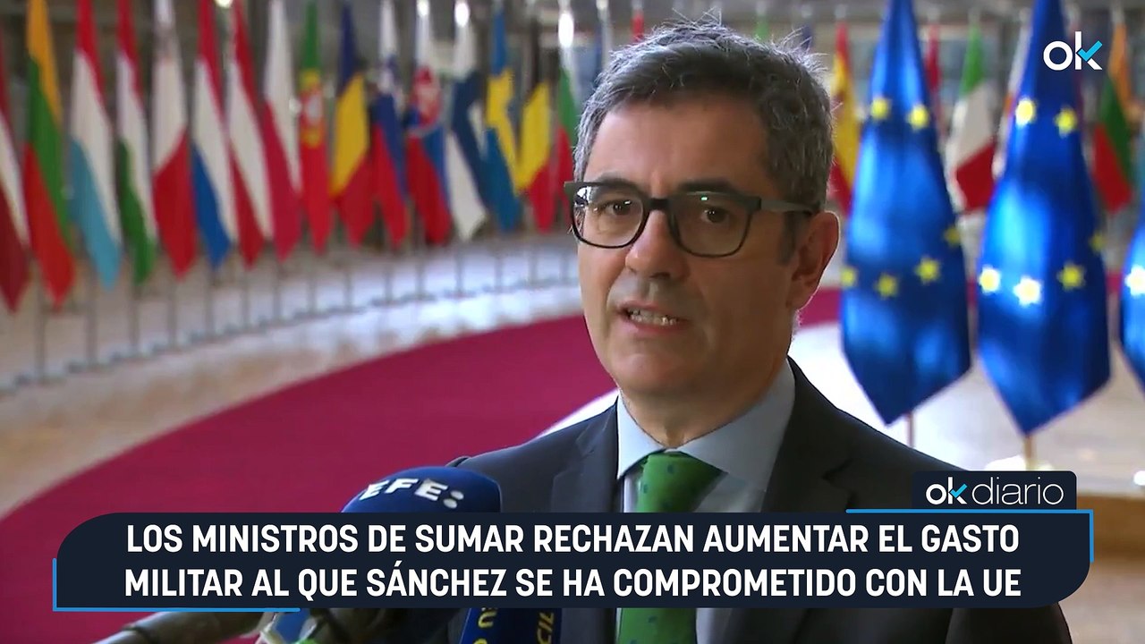 Los ministros de Sumar rechazan aumentar el gasto militar al que Sánchez se ha comprometido con la UE