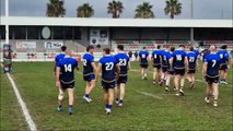 Leeds Rhinos training at Pia rugby league club before Saturday's game v Catalans Dragons