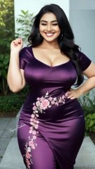 check out this purple colour silk outfit