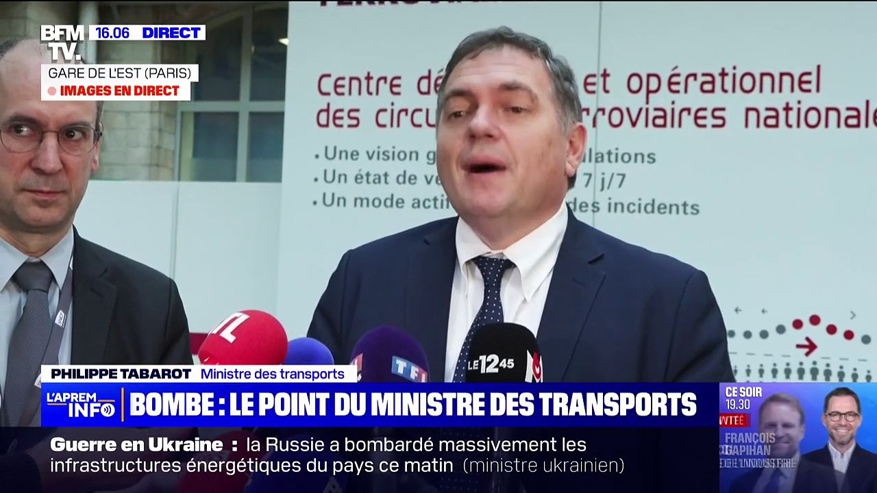 Bombe découverte à Gare du nord: Philippe Tabarot, ministre des transports, fait le point