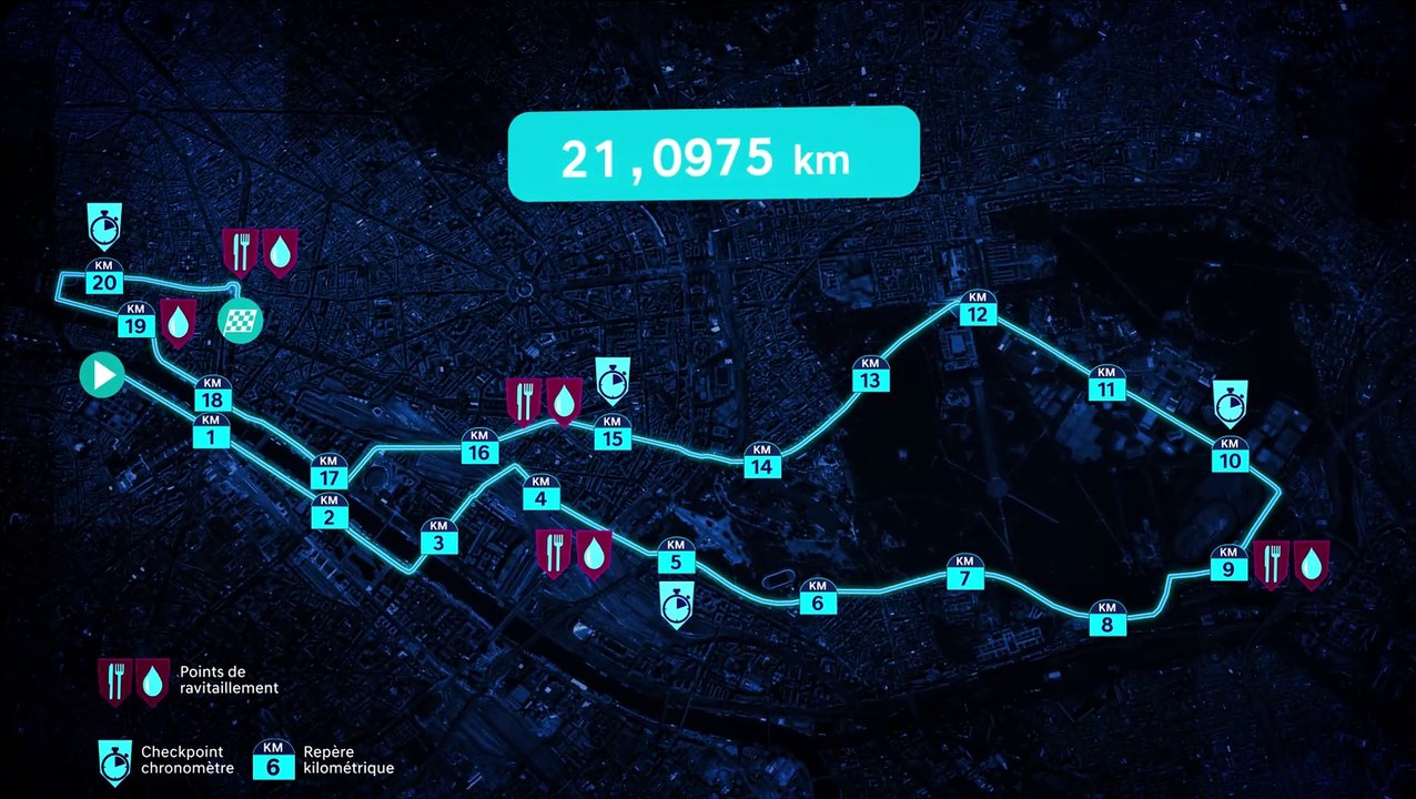 Le parcours du semi-marathon de Paris 2025 - Athlé - Harmonie Mutuelle Semi de Paris