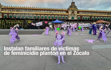 Instalan plantón familiares de víctimas de feminicidio