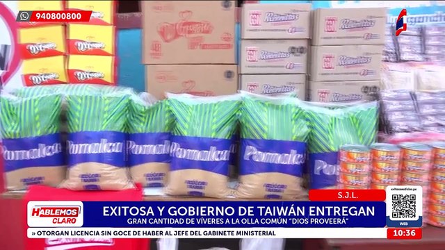 SJL: Exitosa y Gobierno de Taiwán entregan gran donación de víveres a olla común Dios Proveerá