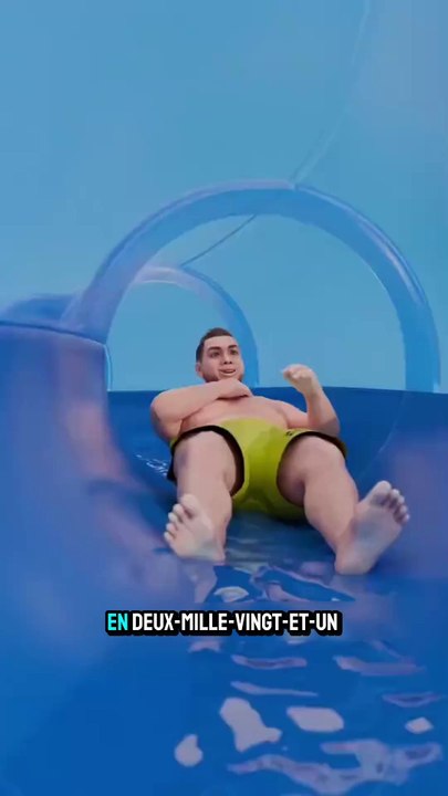Il bloque dans le toboggan