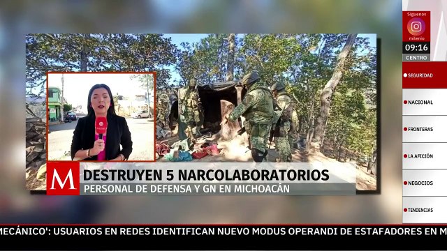 Personal de Defensa y GN destruyen 5 narcolaboratorios en Michoacán