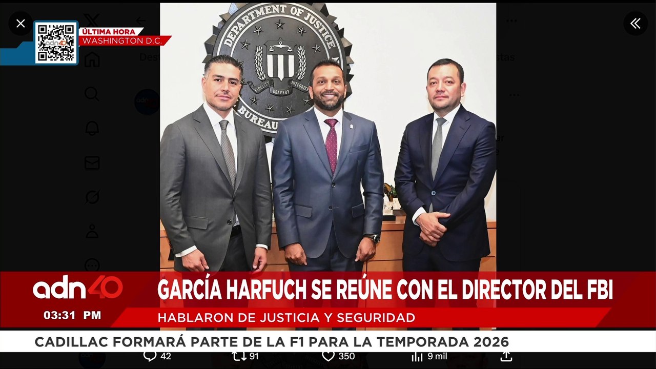 🚨¡Última Hora! Omar García Harfuch se reúne con el director del FBI en ...
