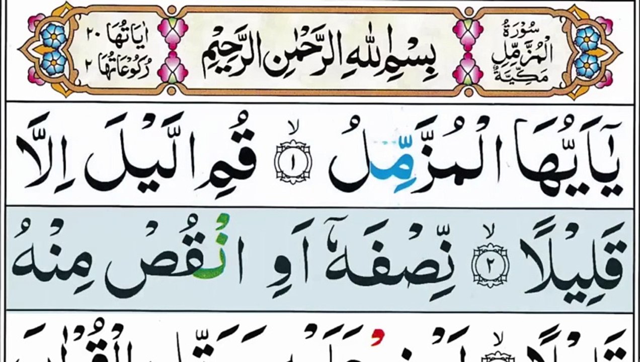 073 Surah Muzzammil Full [Surah Al-Muzzammil Recitation] Surah Muzzammil Pani Patti Voice