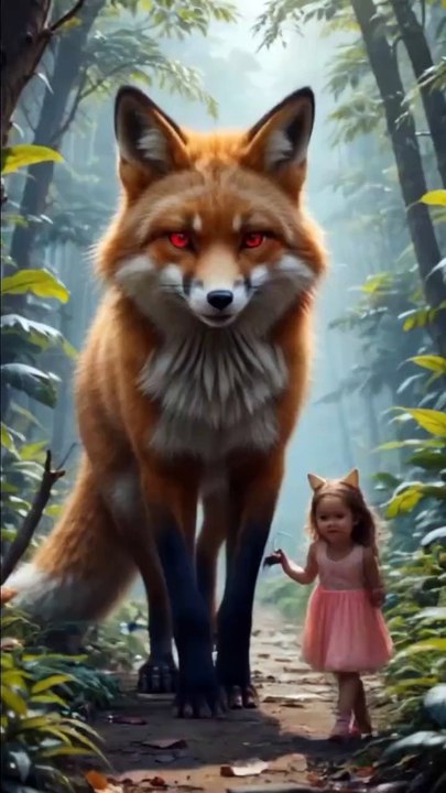 Wolf Protect Little Cute Girl in Jungle 😱