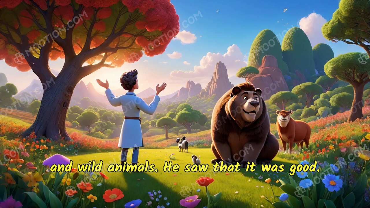 Sixth Day Creation of Land Animals and Mankind