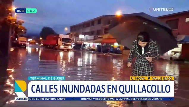 Persisten las lluvias y Quillacollo amanece con varias calles inundadas y alcantarillas colapsadas