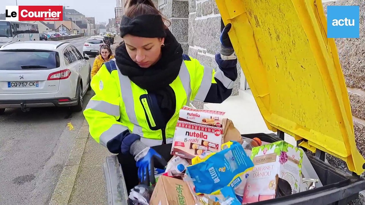 Opération contrôle des bacs de déchets jaunes à Loudéac (Côtes-d'Armor)