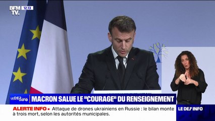 Menace terroriste: Emmanuel Macron salue le "courage de nos services de renseignement"