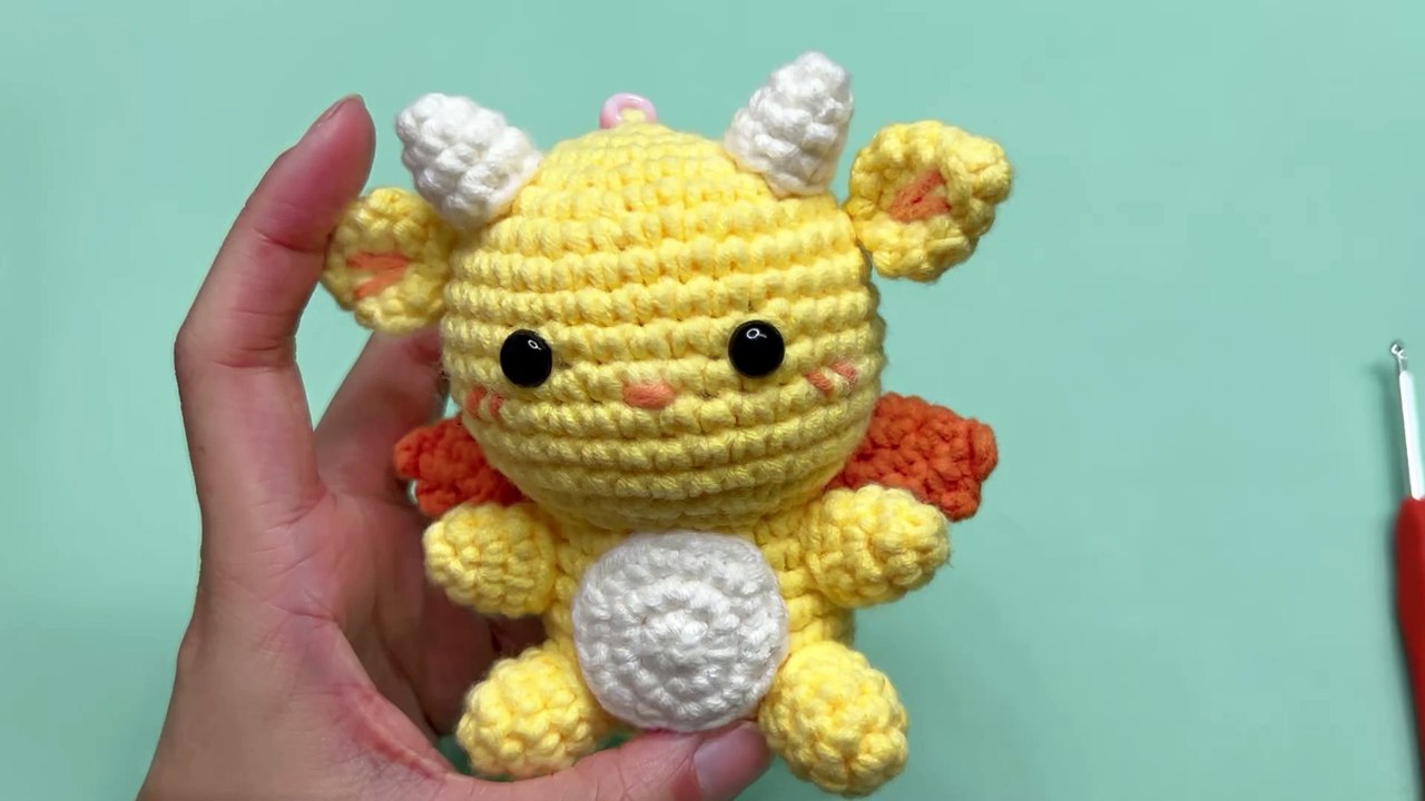 Crochet Dragon Tutorial: 5. How to Crochet the Dragon Belly & Horn!