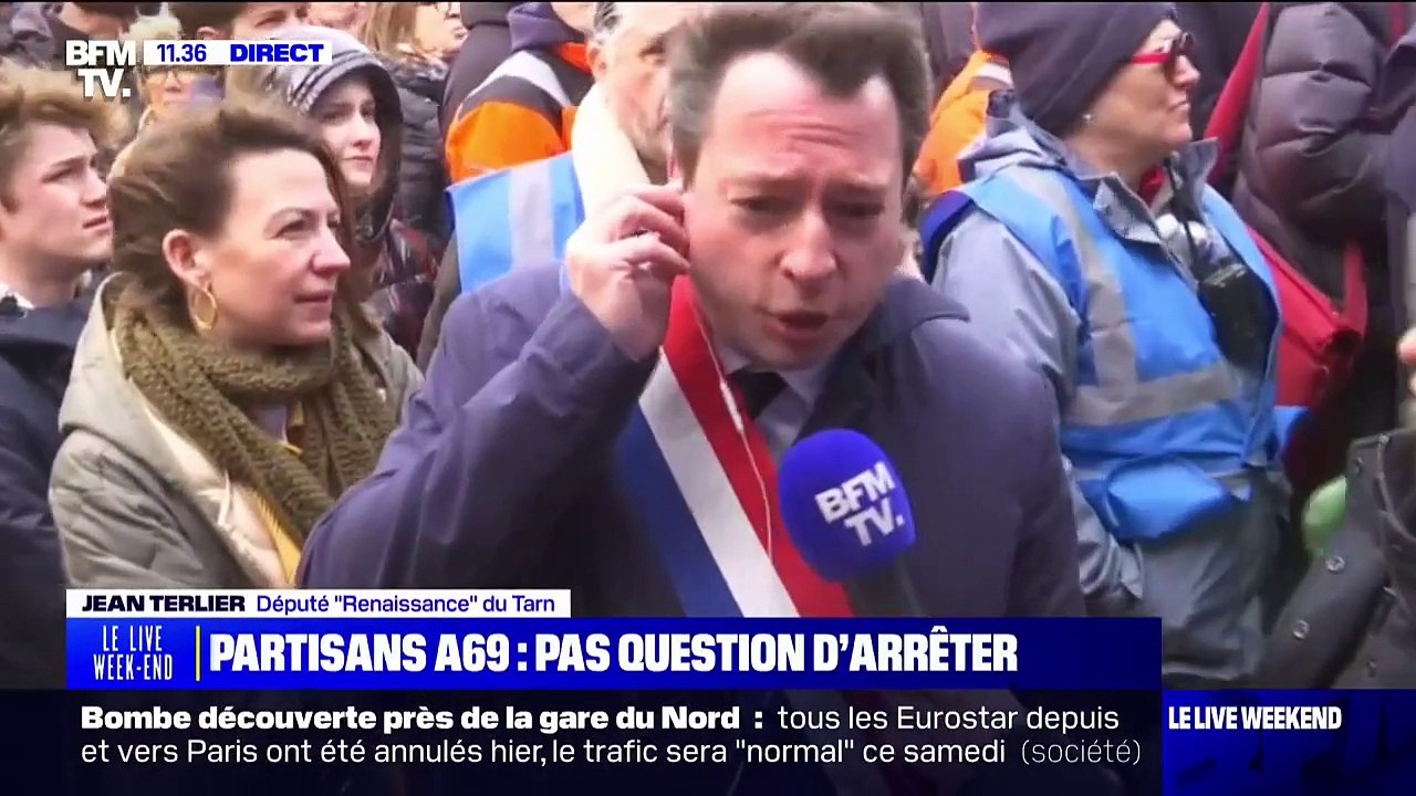 Manifestation A69: "Les personnes sont là pour réaffirmer cette réalité de désenclavement d'un bassin d'emplois de plus de 80.000 personnes", affirme Jean Terlier (Renaissance)
