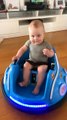 Toddler is delighted to ride on his new bumper car *Wholesome*