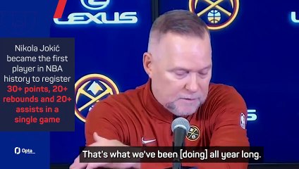 'He's one of one' - Malone reacts to Jokic's historic night