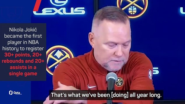 'He's one of one' - Malone reacts to Jokic's historic night