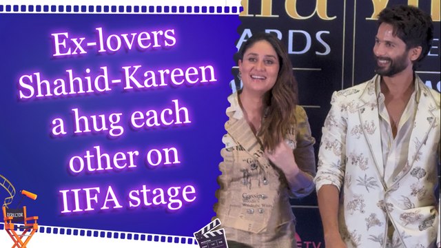 Kareena Kapoor and Shahid Kapoor spotted at the IIFA Award and they share a Warm Hug