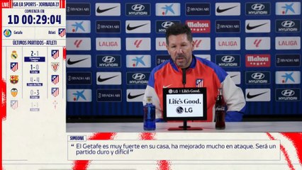 Simeone: "Lo único que me importa es el partido de mañana"