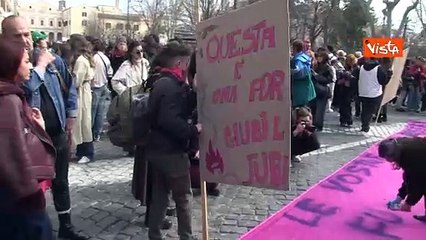 I cartelli al corteo dell'8 marzo a Roma: "Oggi mimose, domani torni a ucciderci?"