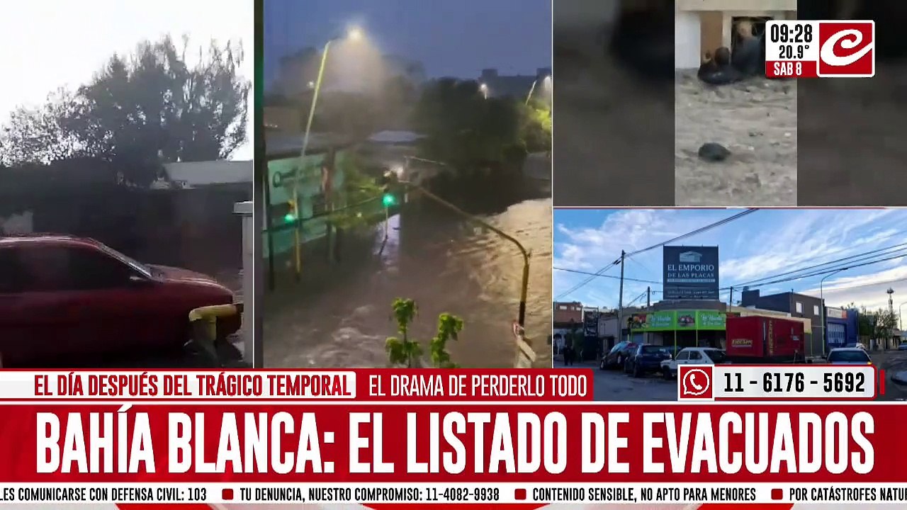 Catástrofe en Bahía Blanca: difundieron el listado de los evacuados