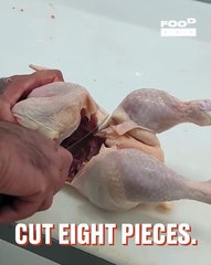 How to cut a whole chicken into eight pieces 🍗👨‍🍳