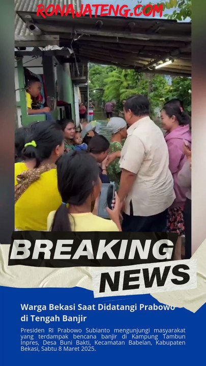 Warga Bekasi Saat Didatangi Prabowo di Tengah Banjir