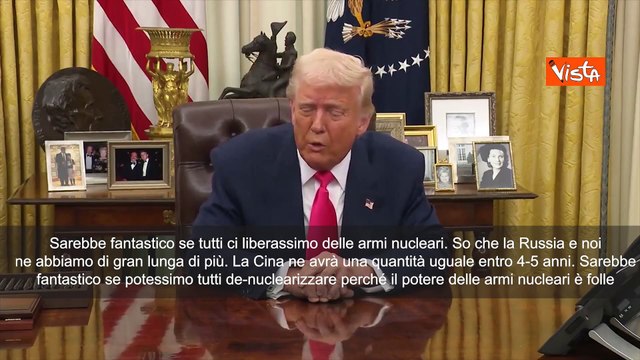 Trump: Sarebbe fantastico se tutti ci liberassimo di armi nucleari, ? un potere folle