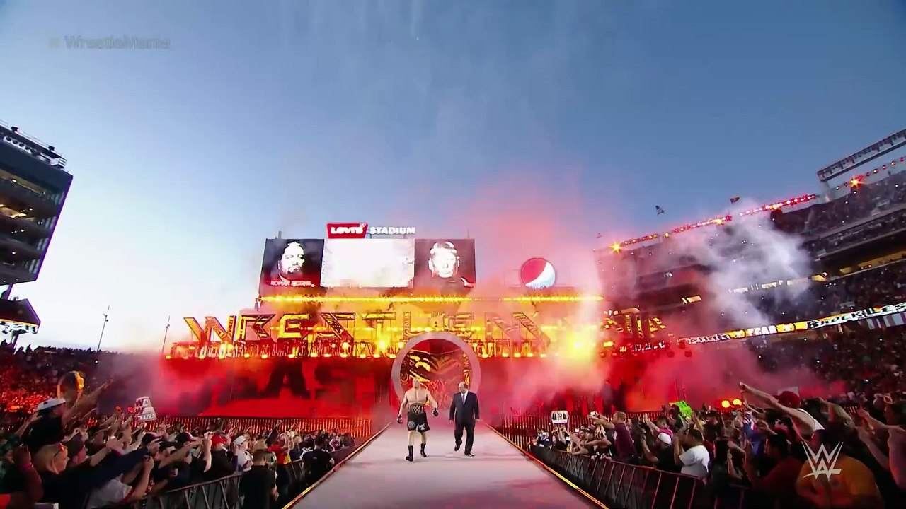 FULL MATCH- Brock Lesnar vs. Roman Reigns vs. Seth Rollins - Triple Threat Match- WrestleMania 31