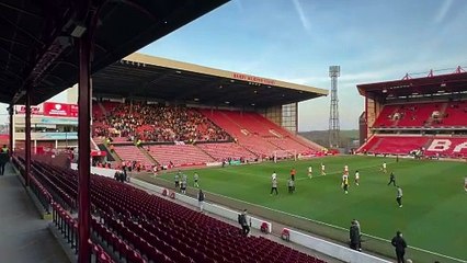 Blackpool fans celebrate victory over Barnsley